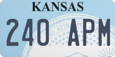 KS license plate 240APM