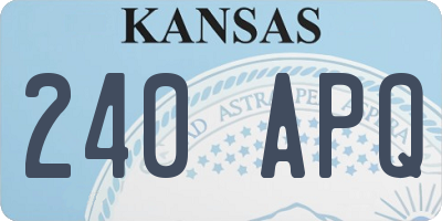 KS license plate 240APQ