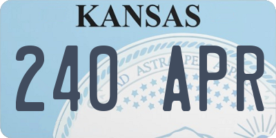 KS license plate 240APR