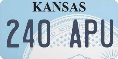 KS license plate 240APU