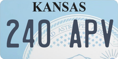 KS license plate 240APV