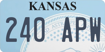 KS license plate 240APW
