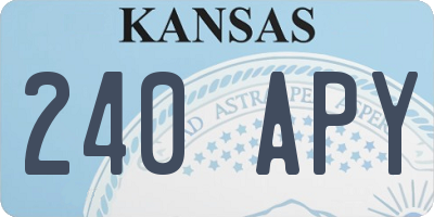 KS license plate 240APY