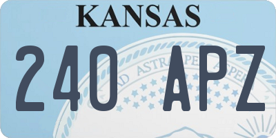 KS license plate 240APZ