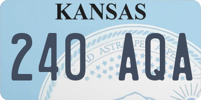 KS license plate 240AQA