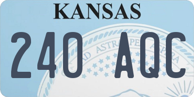 KS license plate 240AQC