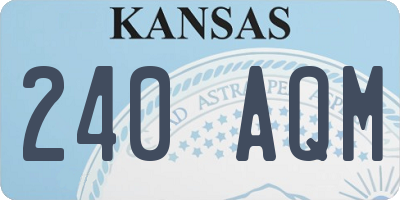 KS license plate 240AQM