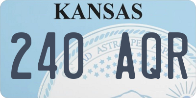 KS license plate 240AQR