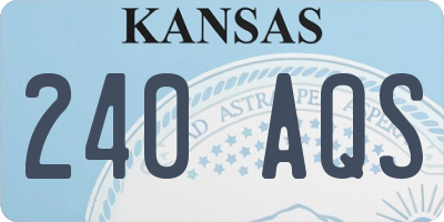 KS license plate 240AQS