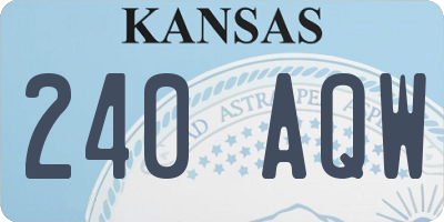 KS license plate 240AQW