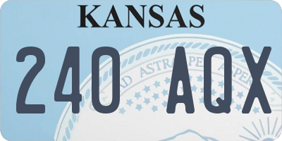 KS license plate 240AQX