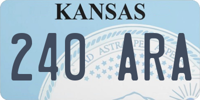 KS license plate 240ARA