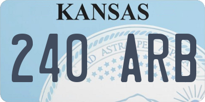 KS license plate 240ARB