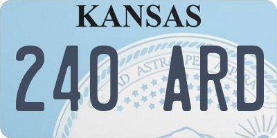 KS license plate 240ARD