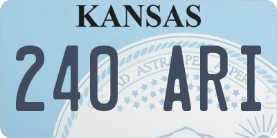 KS license plate 240ARI