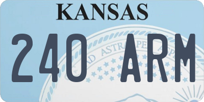 KS license plate 240ARM