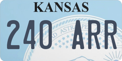 KS license plate 240ARR