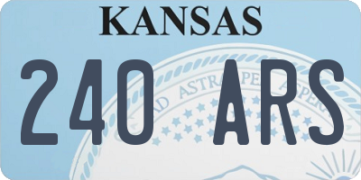 KS license plate 240ARS