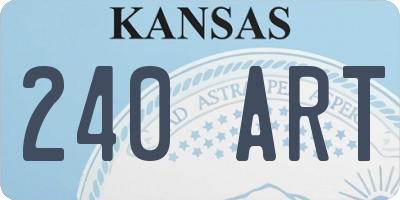 KS license plate 240ART