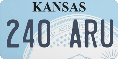 KS license plate 240ARU