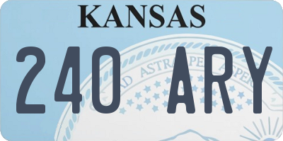 KS license plate 240ARY