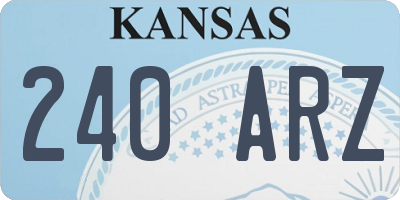 KS license plate 240ARZ