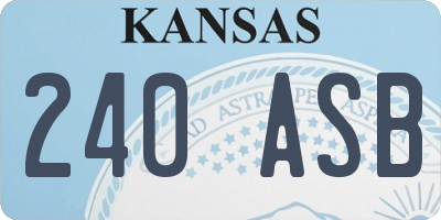 KS license plate 240ASB