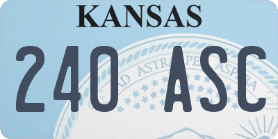KS license plate 240ASC