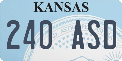 KS license plate 240ASD