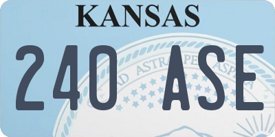 KS license plate 240ASE