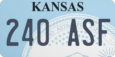 KS license plate 240ASF