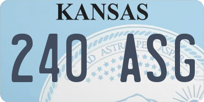 KS license plate 240ASG