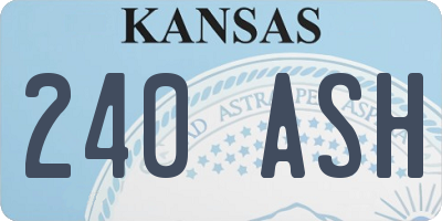 KS license plate 240ASH