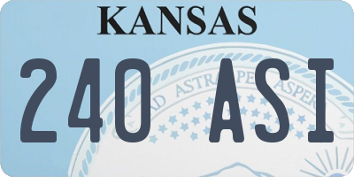 KS license plate 240ASI