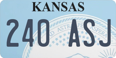 KS license plate 240ASJ