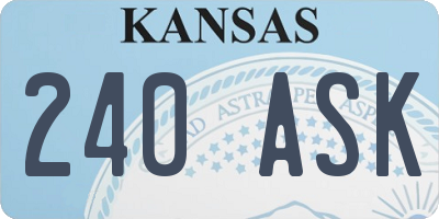 KS license plate 240ASK