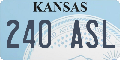 KS license plate 240ASL