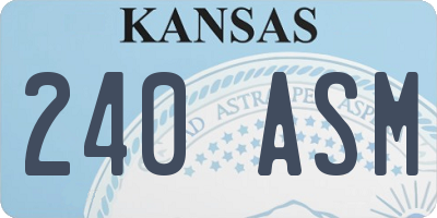 KS license plate 240ASM
