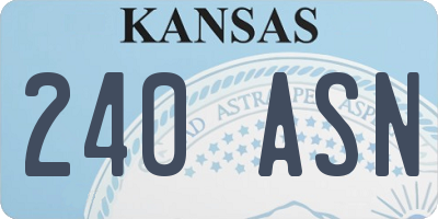 KS license plate 240ASN