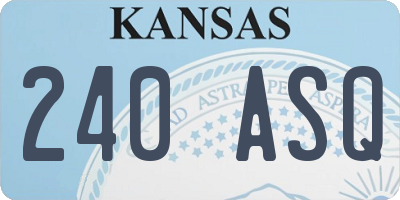 KS license plate 240ASQ