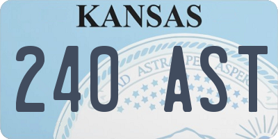 KS license plate 240AST