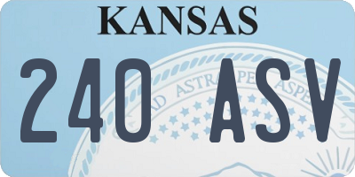 KS license plate 240ASV