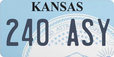 KS license plate 240ASY