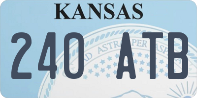 KS license plate 240ATB