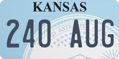 KS license plate 240AUG