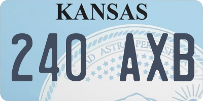 KS license plate 240AXB