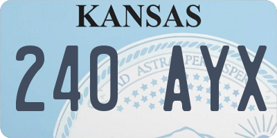 KS license plate 240AYX