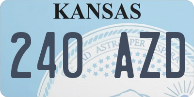 KS license plate 240AZD