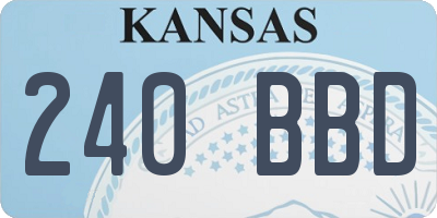 KS license plate 240BBD