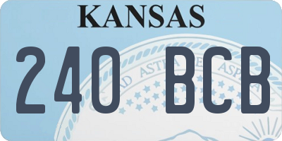 KS license plate 240BCB